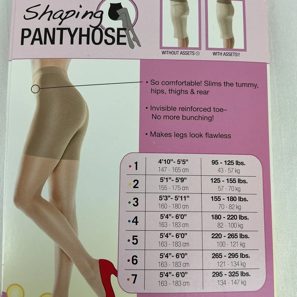 Assets High Waist Shaping Pantyhose Size 1 Black NWT